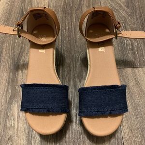 Denim wedge sandal